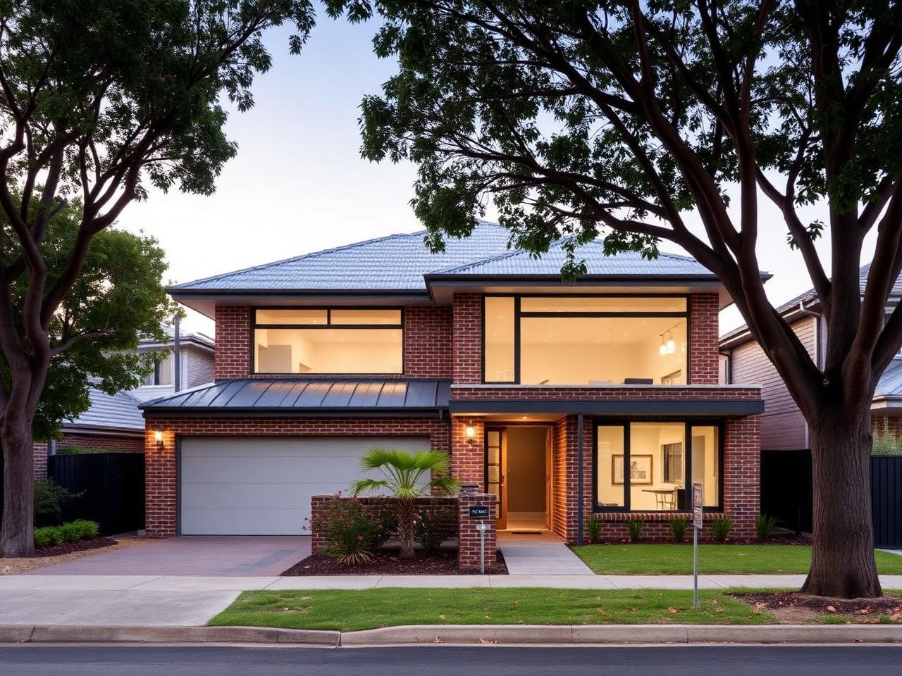 Newly rebuilt contemporary home on an established suburban street